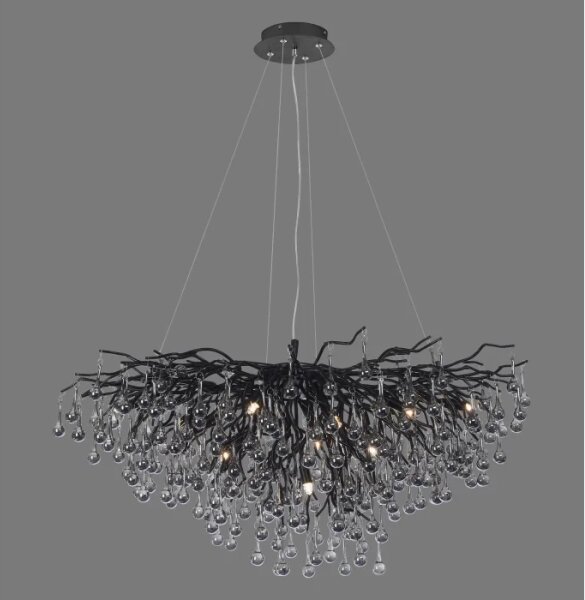 Paul Neuhaus 2192-18 - Висящ полилей на кабел ICICLE 10xG9/40W/230V 50x100 cm черен