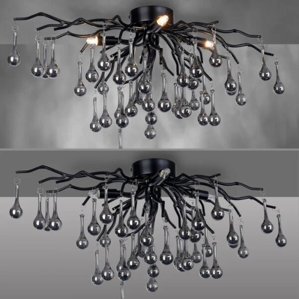 Paul Neuhaus 8090-18 - Прикрепен полилей ICICLE 4xG9/40W/230V 30x60 cm черен