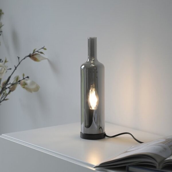JUST LIGHT. 14006-25 - Настолна лампа BOTTLE 1xE14/25W/230V черна/опушена