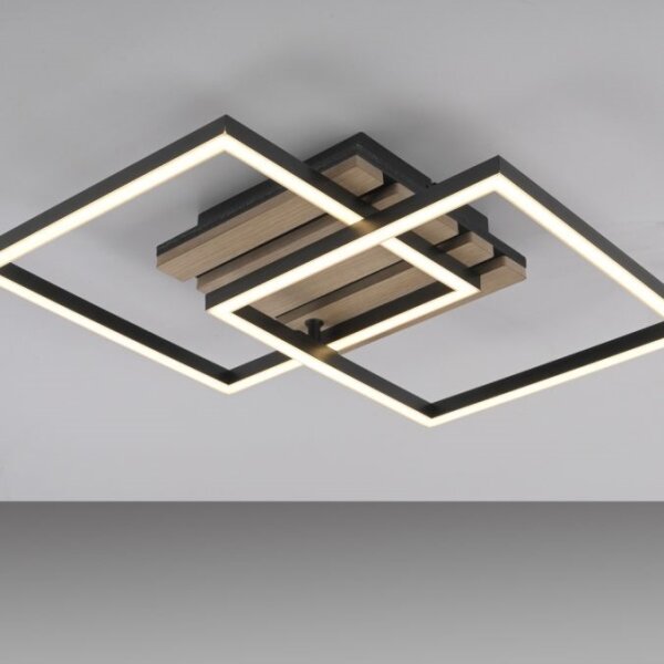JUST LIGHT. 14053-79 - LED таванно осветително тяло AKUSTIKA LED/15W/230V дъб/черно