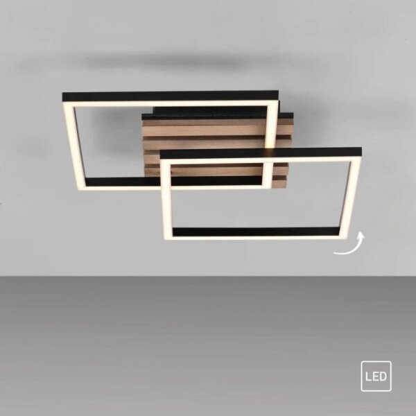 JUST LIGHT. 14053-79 - LED таванно осветително тяло AKUSTIKA LED/15W/230V дъб/черно