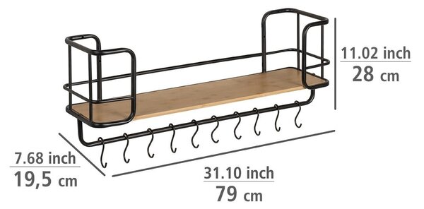 Черен метален стенен рафт 79 cm Loft – Wenko