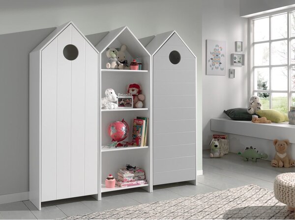 Отворен детски гардероб в бял и светлосив цвят 173x171,5 cm CASAMI – Vipack