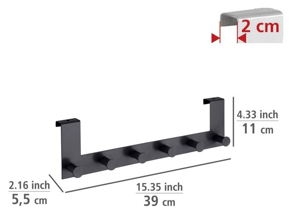 Черен метален стелаж за врата 39 cm Celano – Wenko