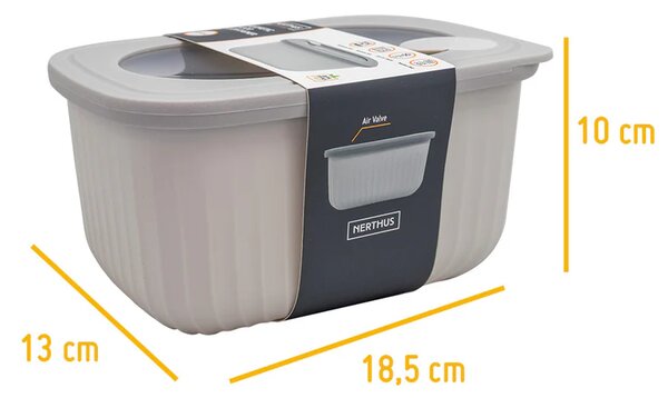 Nerthus Пластмасова херметическа кутия за храна - 1350 мл