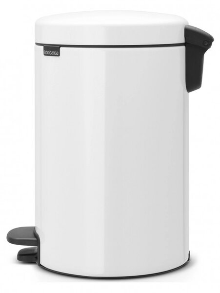 Кош за боклук с педал Brabantia NewIcon 649019, 12 л, Плавно затваряне, Противоплъзгаща основа, Бял