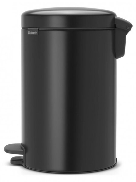 Кош за боклук с педал Brabantia NewIcon 649029, 12 л, Плавно затваряне, Противоплъзгаща основа, Черен