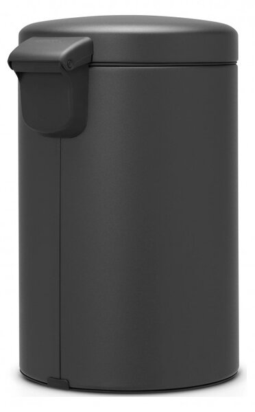 Кош за боклук с педал Brabantia NewIcon 649741, 12 л, Плавно затваряне, Противоплъзгаща основа, Минерално покритие, Тъмносив
