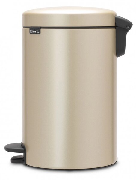 Кош за боклук с педал Brabantia NewIcon 1003201, 12 л, Плавно затваряне, Противоплъзгаща основа, Златен металик