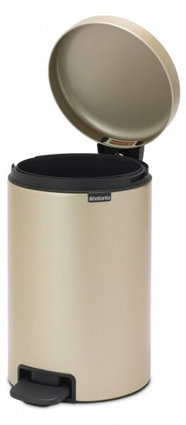 Кош за боклук с педал Brabantia NewIcon 1003201, 12 л, Плавно затваряне, Противоплъзгаща основа, Златен металик
