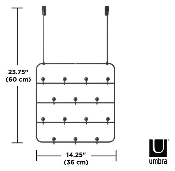 Черна метална закачалка за врата 36 cm Estique - Umbra