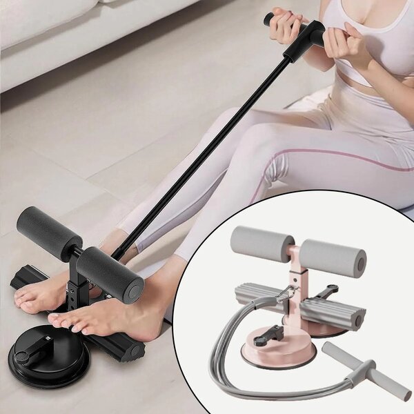 Coregrip™ двойна вакуумна чаша за помощ при коремни преси с въже, Черно