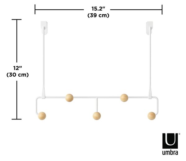 Бяла метална закачалка за врата 39 cm Estique - Umbra