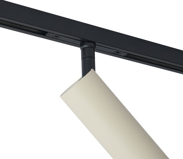 Модерен прожектор бежов с черен за релсова система 1-фазен GU10 35mm - Slimline Uzzy