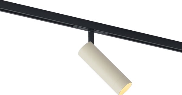 Модерен прожектор бежов с черен за релсова система 1-фазен GU10 35mm - Slimline Uzzy