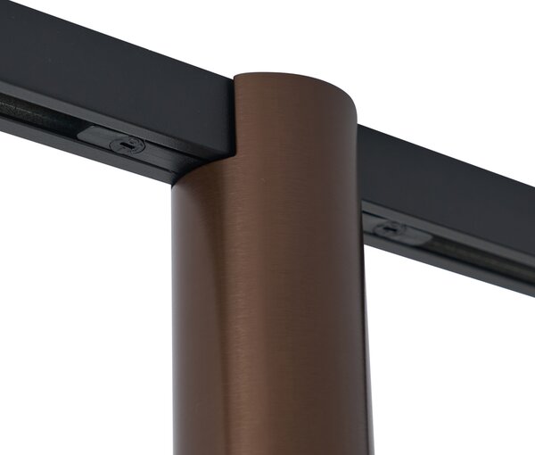Модерен прожектор тъмен бронз за релсова система 1-фазен GU10 35mm - Slimline Nubee Honey