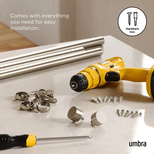 Разтегателен корниз от неръждаема стомана 168 - 305 cm Cappa – Umbra