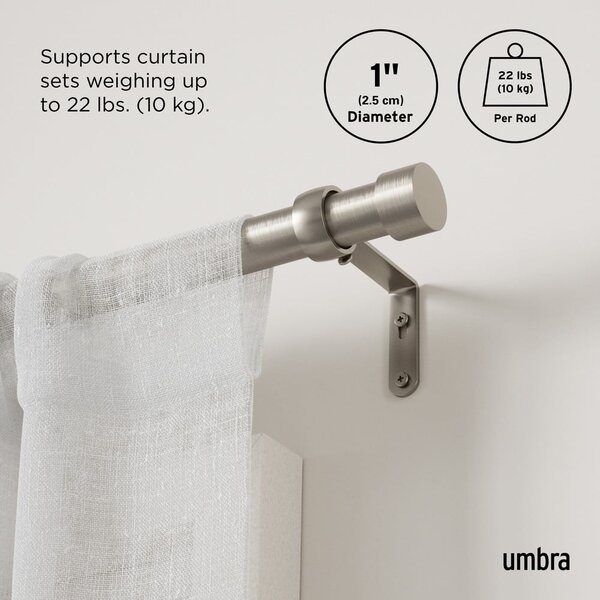 Разтегателен корниз от неръждаема стомана 168 - 305 cm Cappa – Umbra