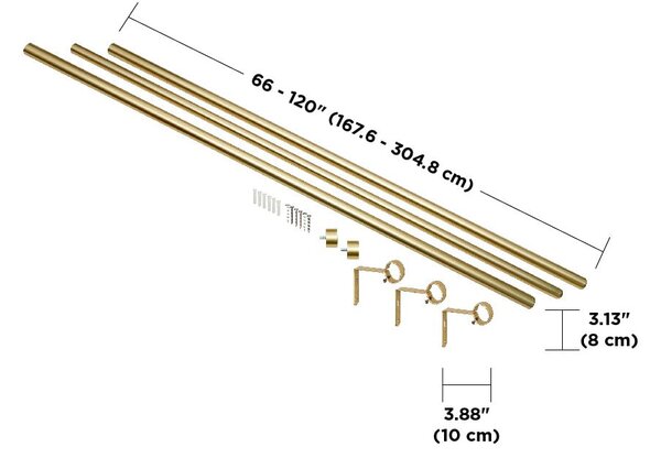 Стоманен разтегателен корниз 168 - 305 cm Cappa - Umbra