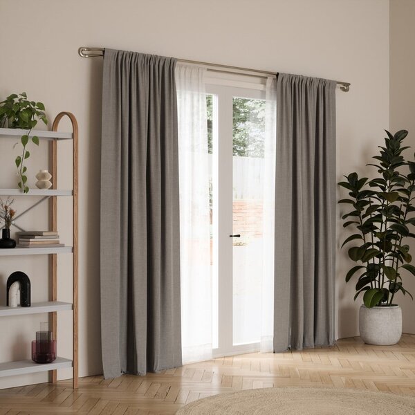 Разтегателен двоен корниз от неръждаема стомана 107 - 305 cm Midnight - Umbra
