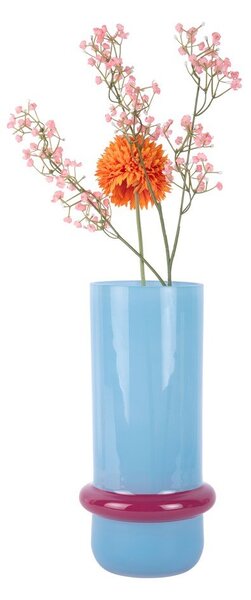 Светлосиня стъклена ваза (височина 28 cm) Animado Anillo – PT LIVING