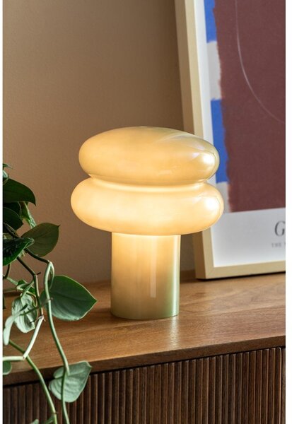 Зелена стъклена настолна лампа (височина 24 cm) Incesante – Leitmotiv