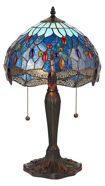 Endon 64090 - Настолна лампа Tiffany DRAGONFLY 2xE27/60W/230V, Ø 30 см