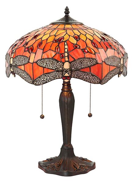 Endon 64093 - Настолна лампа Tiffany DRAGONFLY 2xE27/60W/230V диаметър 41 см