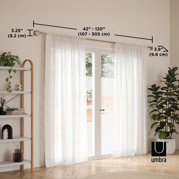Разтегателен корниз от неръждаема стомана 107 - 305 cm Loop – Umbra