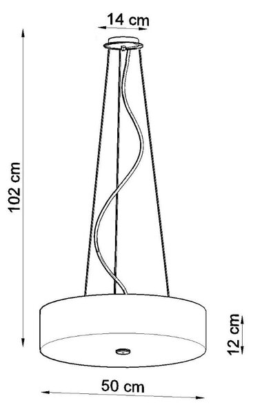 Черно висящо осветително тяло с текстилен абажур ø 50 cm Herra – Nice Lamps