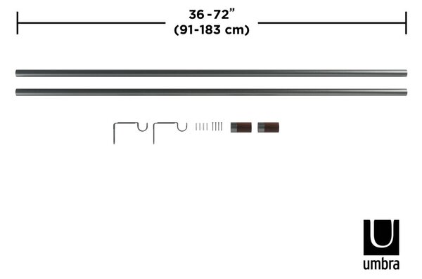 Стоманен разтегателен корниз 91 - 183 cm Blok - Umbra