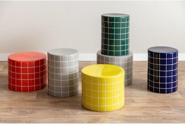 Керамична кръгла странична масичка ø 42 cm Retro Tiles – Leitmotiv