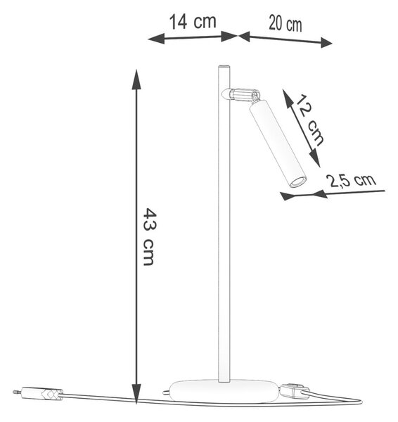 Черна настолна лампа (височина 43 cm) Fideus – Nice Lamps