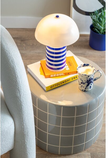 Керамична кръгла странична масичка ø 42 cm Retro Tiles – Leitmotiv