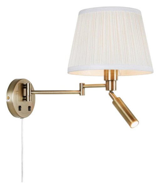 Markslöjd 109017- LED стенна лампа PIVOT 1xE27/40W/230V + LED/4W кремава/месинг