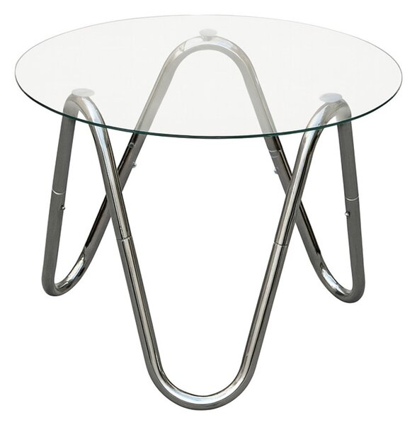 Кръгла странична масичка със стъклен плот ø 50 cm Ventana Round – Leitmotiv