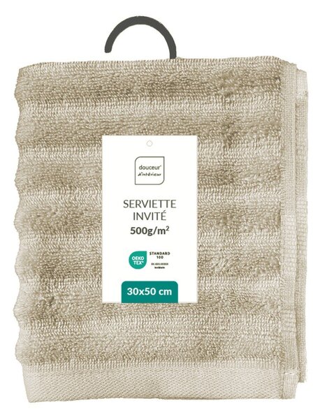 Бежова памучна кърпа от тери 30x50 cm Maya – douceur d'intérieur