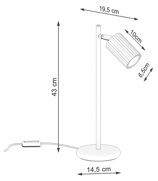 Черна настолна лампа (височина 43 cm) Gleam – Nice Lamps