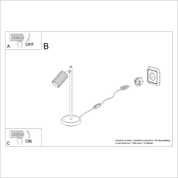 Черна настолна лампа (височина 43 cm) Gleam – Nice Lamps