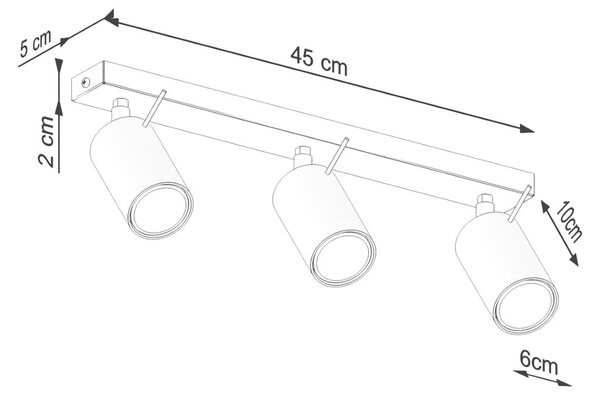 Осветително тяло за таван в тухлен цвят 6x45 cm Etna – Nice Lamps