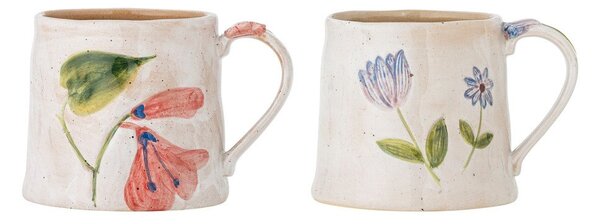 Кремави керамични чаши в комплект 2 бр. 430 ml Camilla – Bloomingville