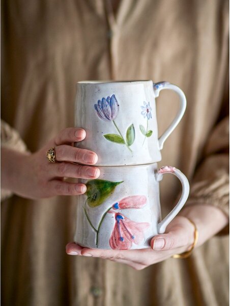 Кремави керамични чаши в комплект 2 бр. 430 ml Camilla – Bloomingville