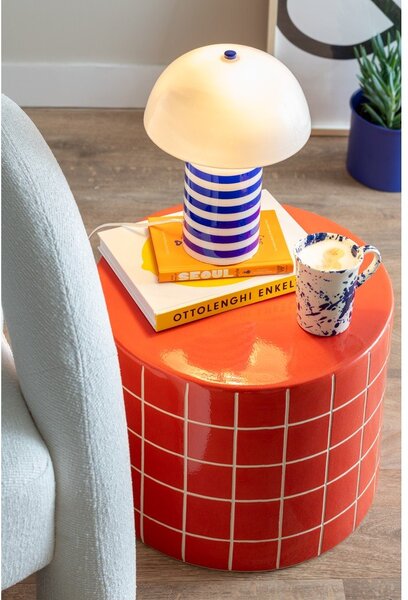 Керамична кръгла странична масичка ø 42 cm Retro Tiles – Leitmotiv