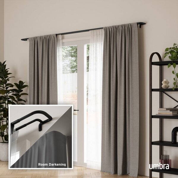 Стоманен разтегателен двоен корниз 76 - 213 cm Twilight – Umbra