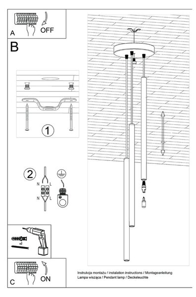 Кремаво висящо осветително тяло ø 19,5 cm Fideus – Nice Lamps