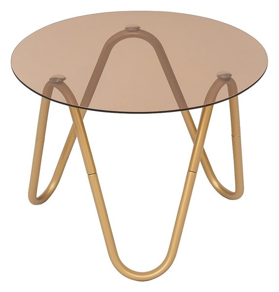 Кръгла странична масичка със стъклен плот ø 50 cm Ventana Round – Leitmotiv