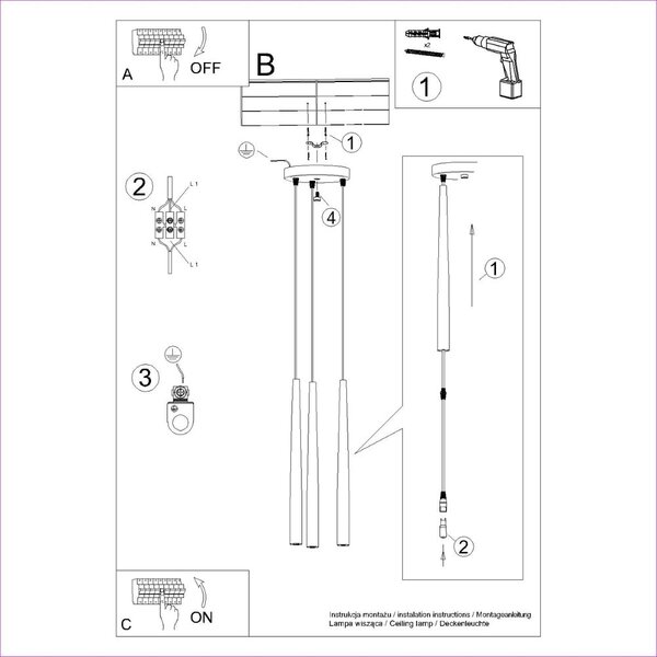 Черно висящо осветително тяло ø 19,5 cm Bliss – Nice Lamps