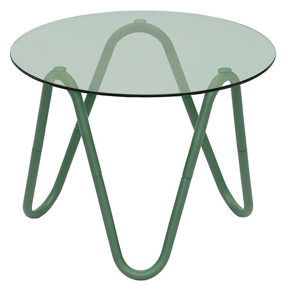 Кръгла странична масичка със стъклен плот ø 50 cm Ventana Round – Leitmotiv