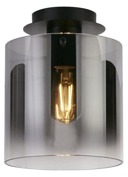 Searchlight 88911-1BK - Таванно осветително тяло SWEDEN 1xE27/60W/230V Ø22 см черен/димчат