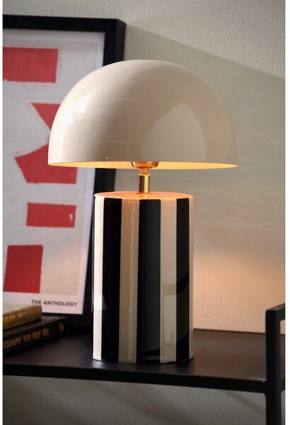 Черна/кафяво-сива метална настолна лампа (височина 34 cm) Rayado – Leitmotiv